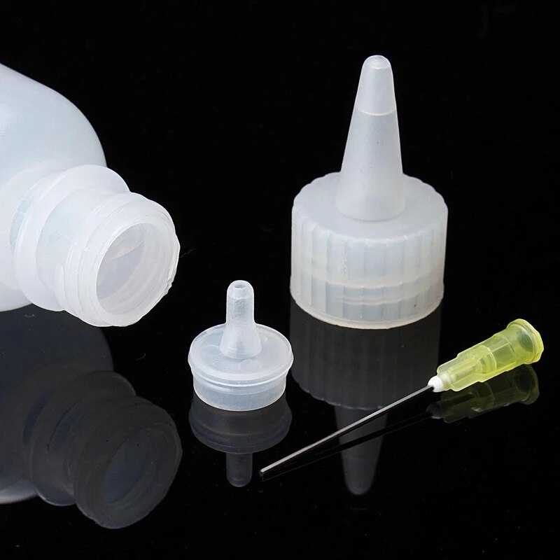 Wts -001 50ml nålespids lodning rengøring klar flydende flux alkohol olie dispenser plast håndflaske rengøringsmiddel gør det selv reparation