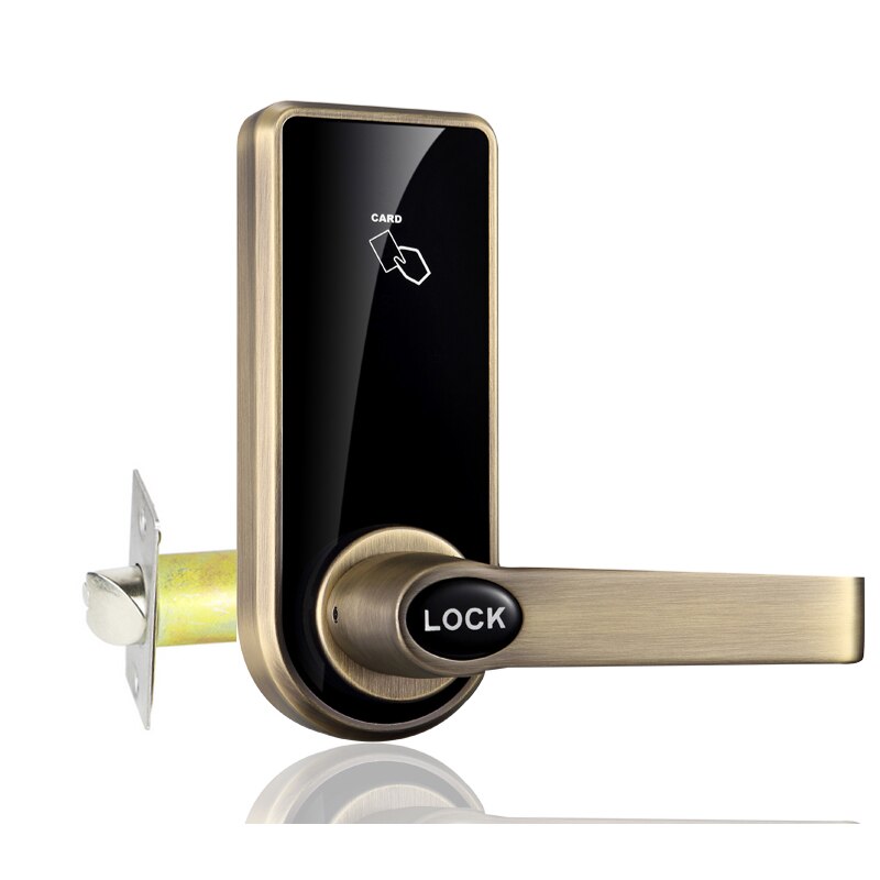 Keyless hotel room security door locks with RFID card reader