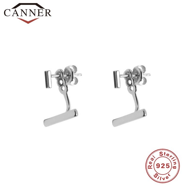 Tendencia Punk Rock gótico esqueleto cráneos y cabezas, pendientes de tuerca para mujer 925, pendientes tipo botón de plata fina, pendientes geométricos: style-3 silver