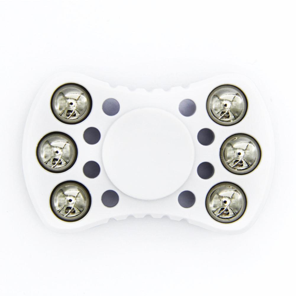 Fidget Spinner EDC Spinner de mano con seis cuentas de Metal estrés ansiedad reductor juguete de enfoque para niños adultos: White