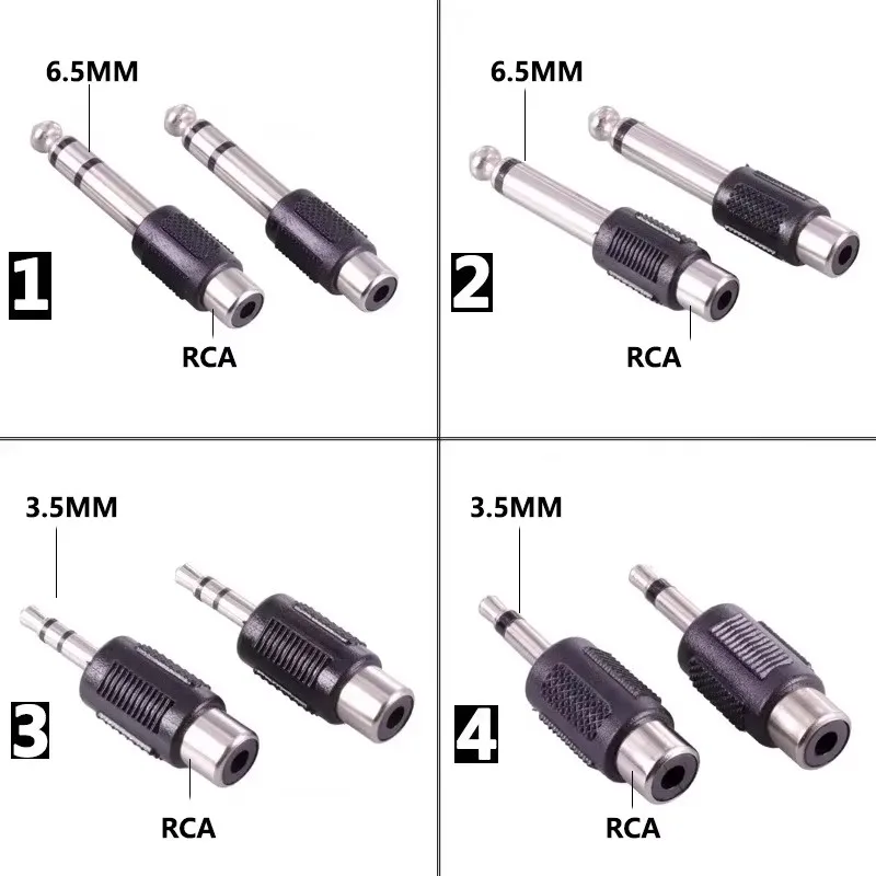 5pz 6.35mm/3.5mm Spina stereo/mono Maschio A RCA loto Femmina consonante Jack Adattatore del Connettore Cuffia Trasferimento Audio