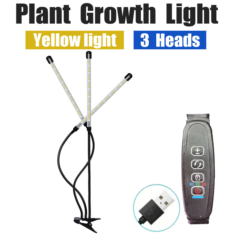 Lámpara de luz LED para cultivo de plantas, sistema de cultivo hidropónico de espectro completo para invernadero, accesorios de interior, luz amarilla para plantas, USB00: Azul