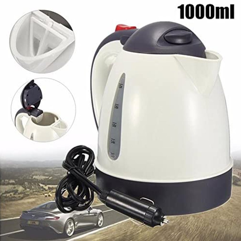 Bouilloire en acier inoxydable de grande capacité, 12V 24V, camion, 1000ml, eau chaude bouillie pour le thé et le café