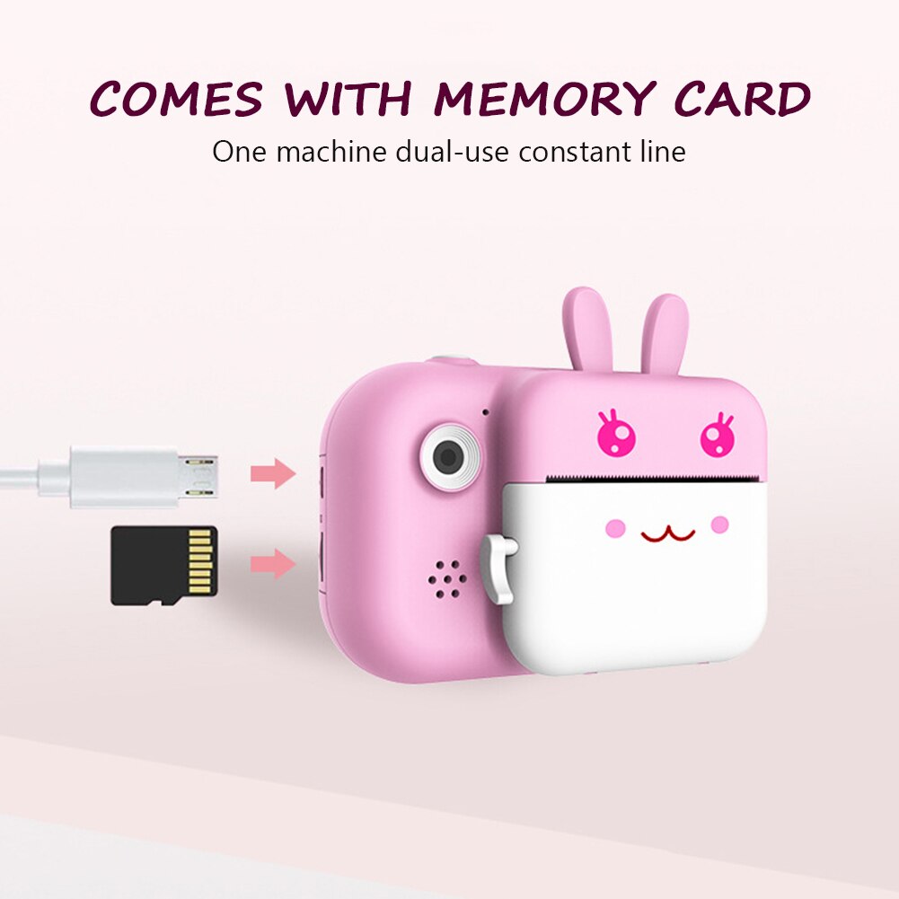 With Memory Card Selfie Waterproof Photo Printer 1080P HD LCD Display Kids Camera Fill Light Mini 24mega Pixel Video Portable