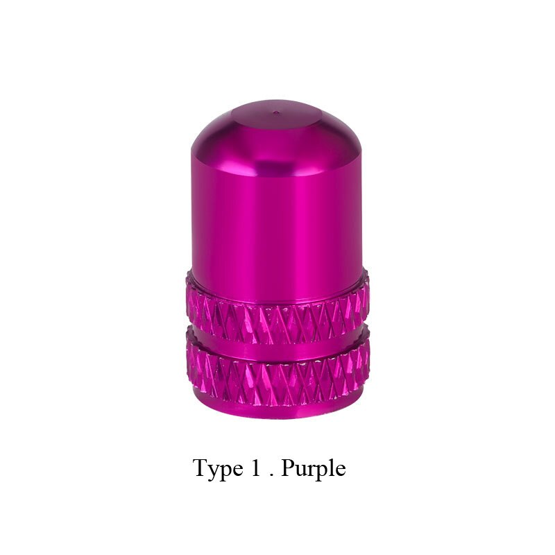 Fahrrad Reifen Ventil Kappe Aluminium Schrader/Presta Ventil Kappe Fahrrad Reifen Kappen Mit Vakuum Reifen Gesetz Mund Mutter Radfahren zubehör 2Pcs: type1.purple