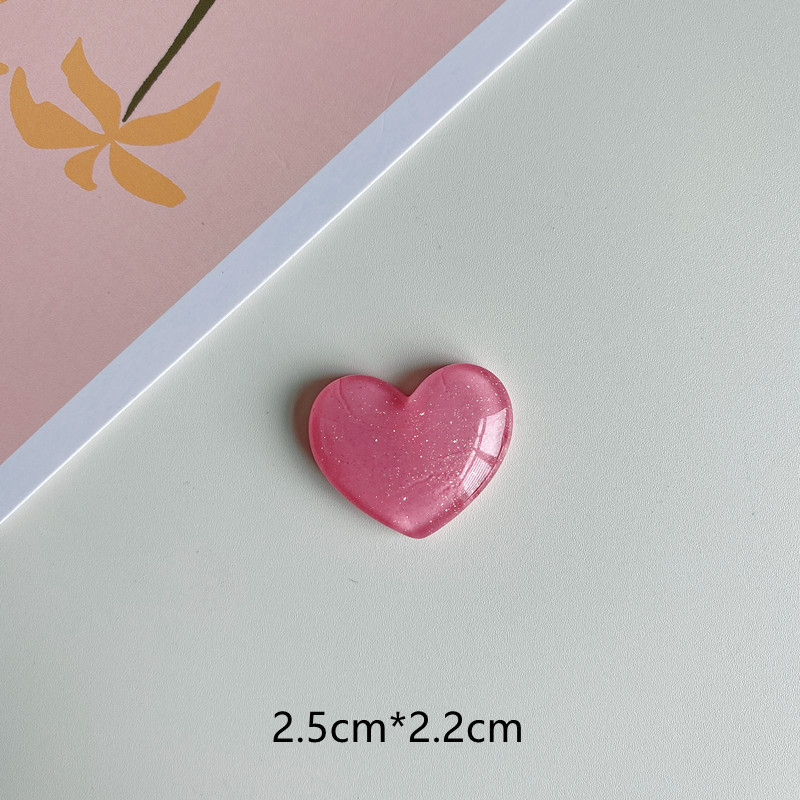 6 pçs glitter colorido coração amoroso ímã de geladeira foto placa de mensagem de parede quadro de avisos magnético decoração adesivos decoração de casa: Vermelho