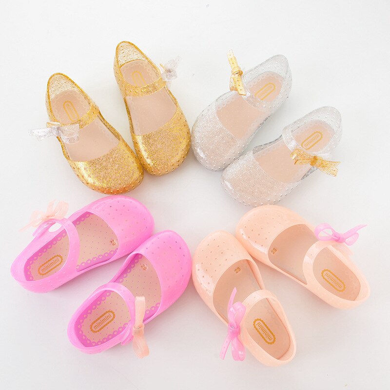 Summer Girls LED Sandals Crystal Shoes Girl Jelly Sandals Children Sandals Baby Jelly Shoes Bow-knot Girls Glowing Luminous Shoe