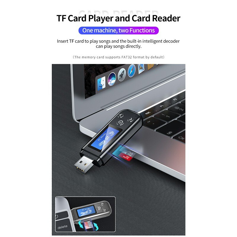 Usb Bluetooth 5.0 Ontvanger Tv Draadloze Adapter Zender Receptor Audio Voor Auto Pc Lcd 3.5Mm Aux Ondersteuning Geheugenkaart
