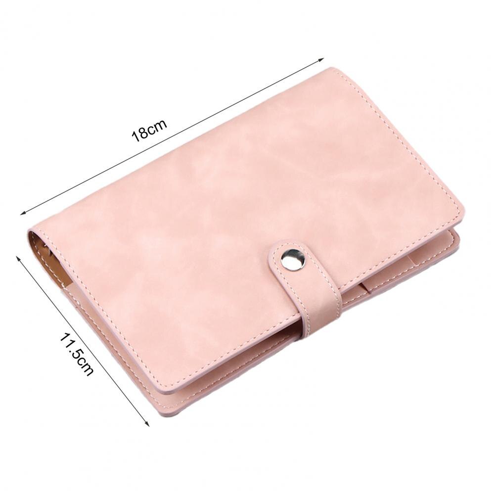 A6 Solod Scrapbook w/Buckle Personal Organizer Binder Notebook Detachable Faux Leather Cover Binder Notebook DIY Scrapbook