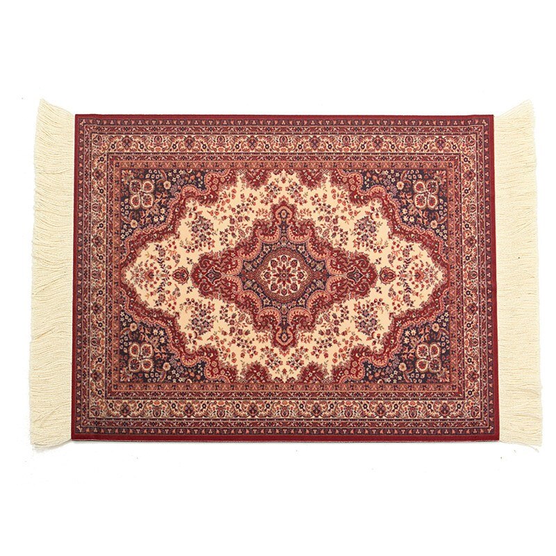 Mouse Pad Small Cute Persian Carpet Laptop Keyboard Disk Mouse Pad White Tassel Rubber Table Mat Doll Carpet Gaming Desk: 12