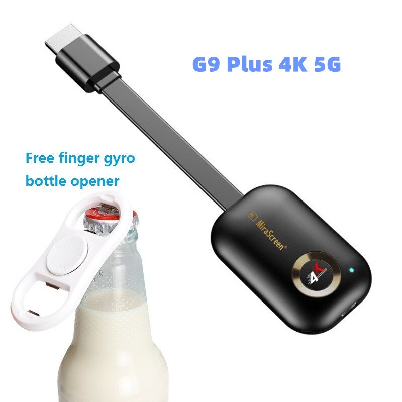 Tv stick miracast g9 plus 4k 2.4g/5g sem fio, airplay, hdmi, compatível com ios e android: G9 Plus 4K 5G