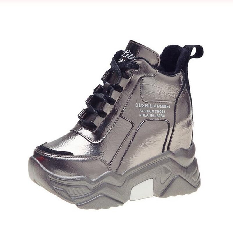 Chunky platform udendørs sneakers kvinder vinter varme super høje hæle casual sko kvinde højde stigende støvle mujer: 1 / 7