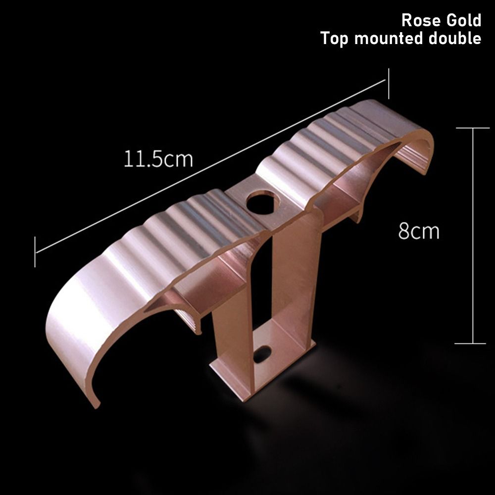 1Pcs Aluminum Alloy Rod Support Clamp Single Double Hang Curtain Rod Bracket Fixing Clip Furniture Hardware Crossbar Hanger Hook: Orange