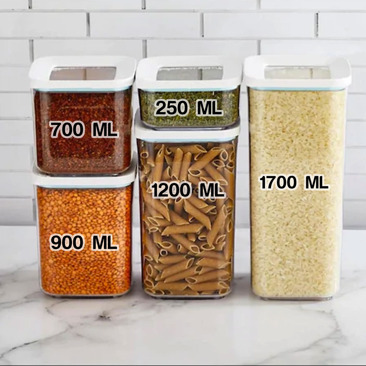 Boîte de Rangement de garde-manger de Cuisine de sans BPA, couvercle sous vide, récipient pour aliments frais, pâtes, légumes, thé, Rangement de Cuisine