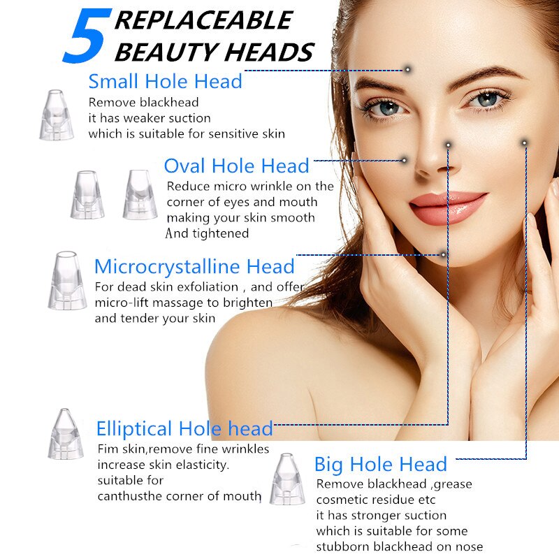 Black Head Remover Blackhead Vacuum Visible Facial Pore Cleaner Microscope Blackhead Suction Rechargeable Acne Pimple Remove