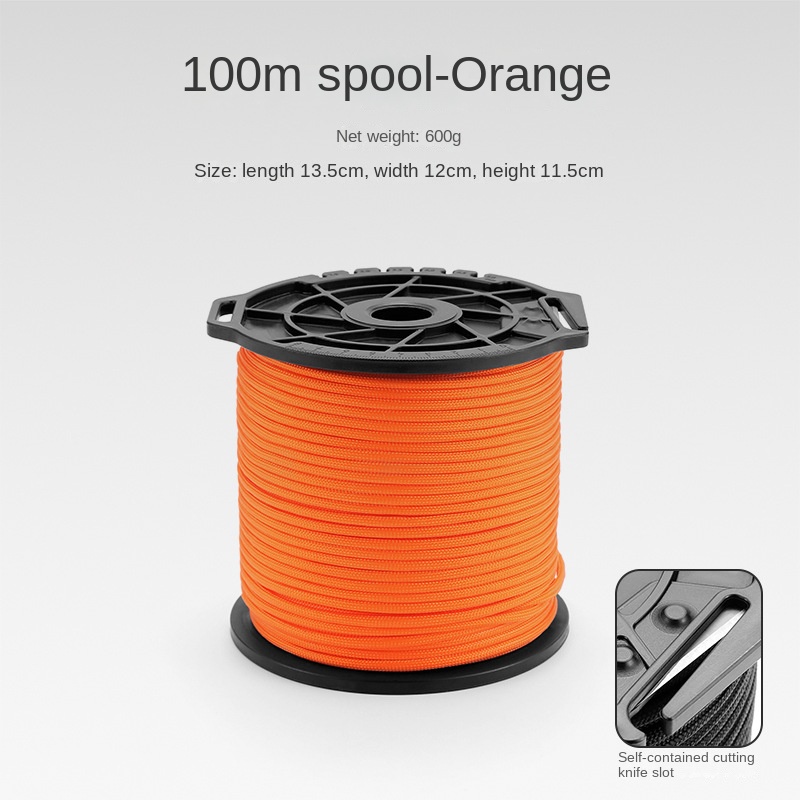650 Paracord 9-strängiges 4 mm Fallschirmseil mit multifunktionaler Spulenrolle für DIY-Herstellung von Schlüsselband-Armbändern, Hundehalsband, Zeltseil: Gelb
