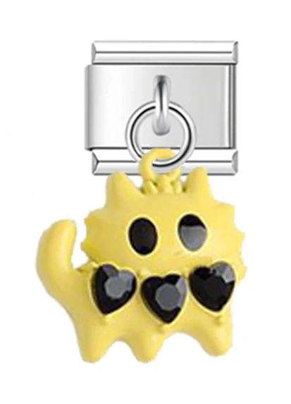 2025 de para mujer lindo gato pez italiano encanto ajuste 9mm pulsera de acero inoxidable joyería de: Estampado en caliente
