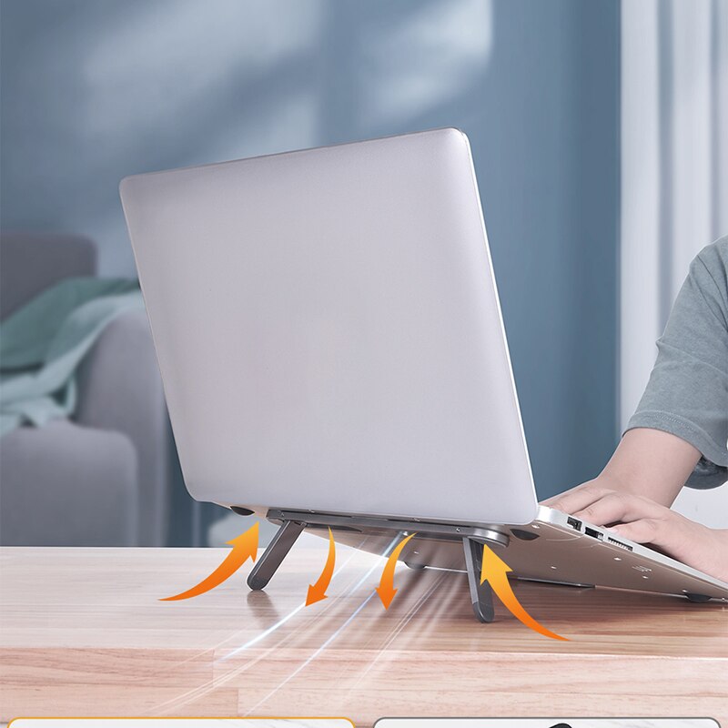Di alluminio Del computer Portatile Portatile riser Supporto Da Tavolo Pieghevole Supporto di Sostegno taccuino Staffa di base x-In piedi per Macbook 13-17 pollici Ufficio