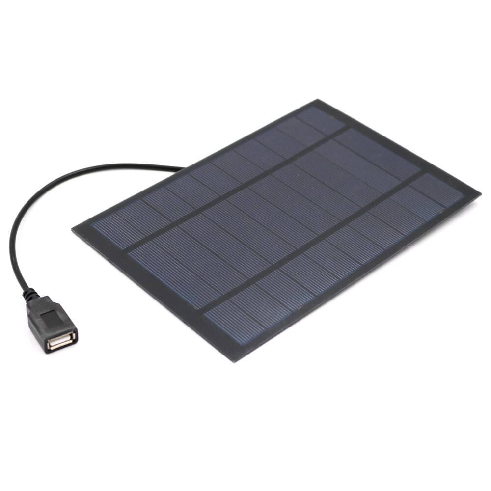 7 5 4 3 2 W Watts Output USB Solar Cell Outdoor 18650 Battery Charger USB Female Port 5 V Charge Regulators Solar Panel
