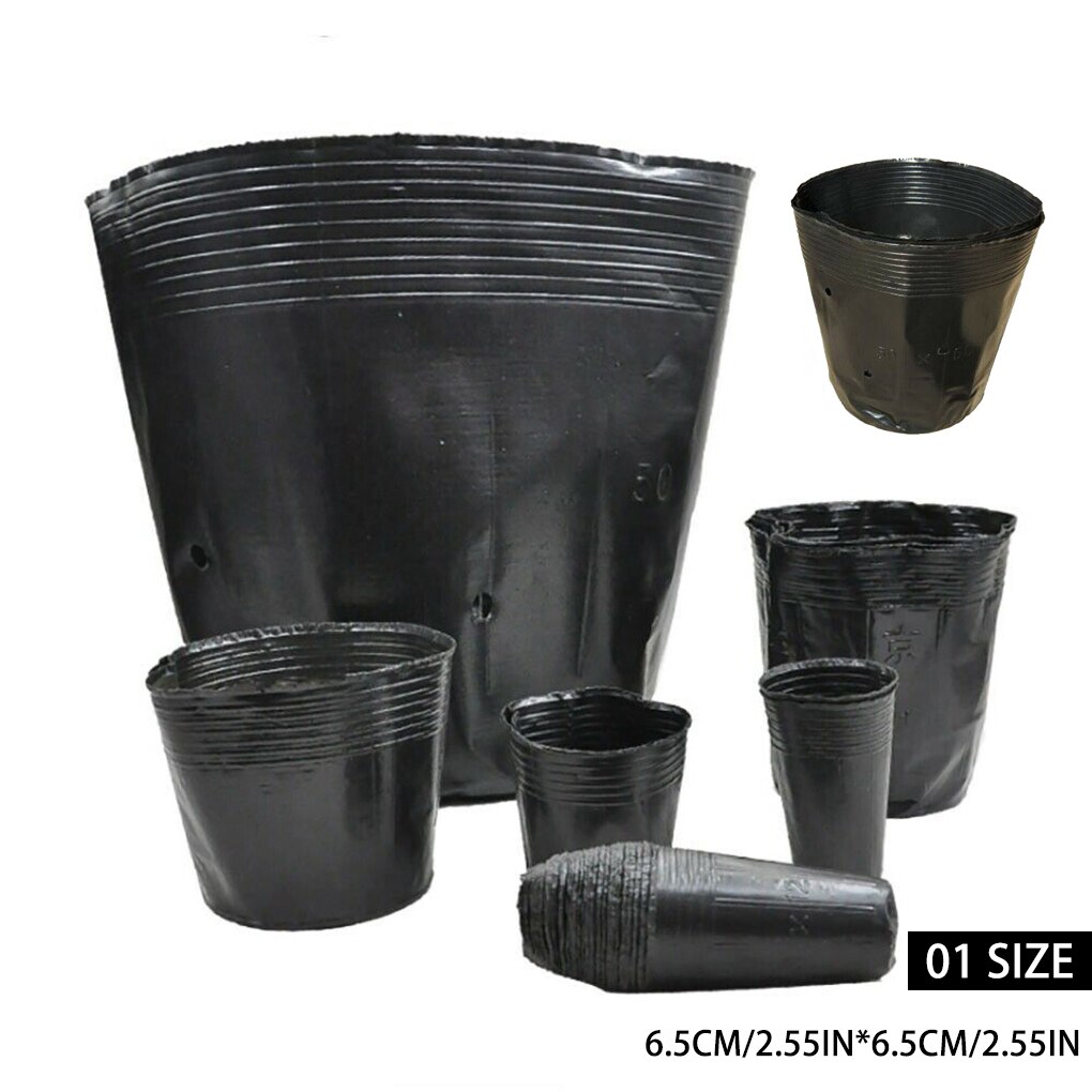 100Pcs Black Plant Potten Kwekerij Zaaien Potten Thuis Tuin Kwekerij Potten Kasplant Nursery Bloem Planten Zaailing Groeien Pot: 01 5.8x5.8cm
