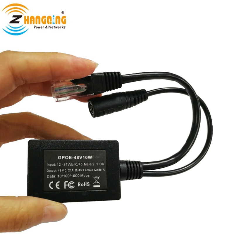 48V output POE converter 10V-30VDC input,Gigabit Power over ethernet injector PoE for 48V product from Solar charge controller