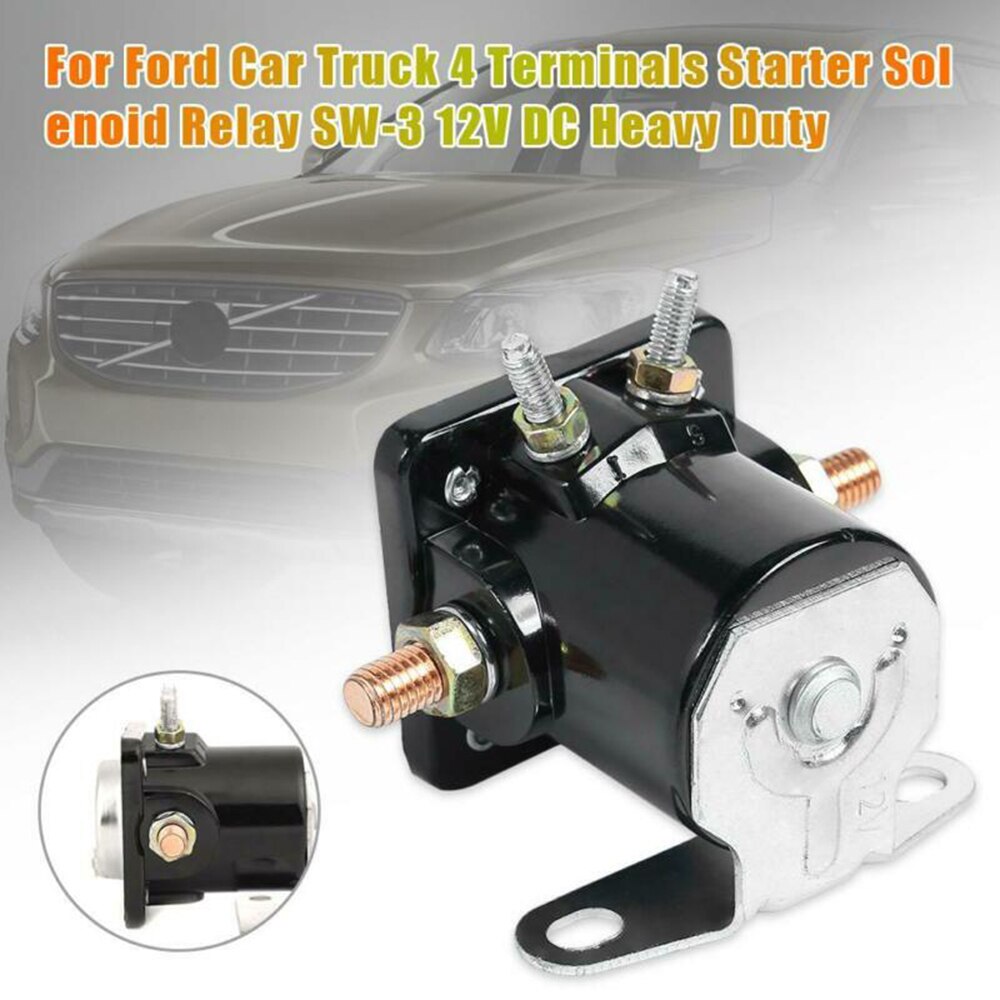 4 Terminal Starter Solenoid Relay For Ford 12V Universal 80 * 35 * 30mm 1pc Heavy Duty Truck
