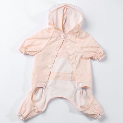 1pc 4 Größen Polyester Einstellbare Haustier Hund Regenmantel Wasserdicht Atmungsaktiv Regenbekleidung Hoodie Jacke Bekleidung Kleidung: Rosa / XL