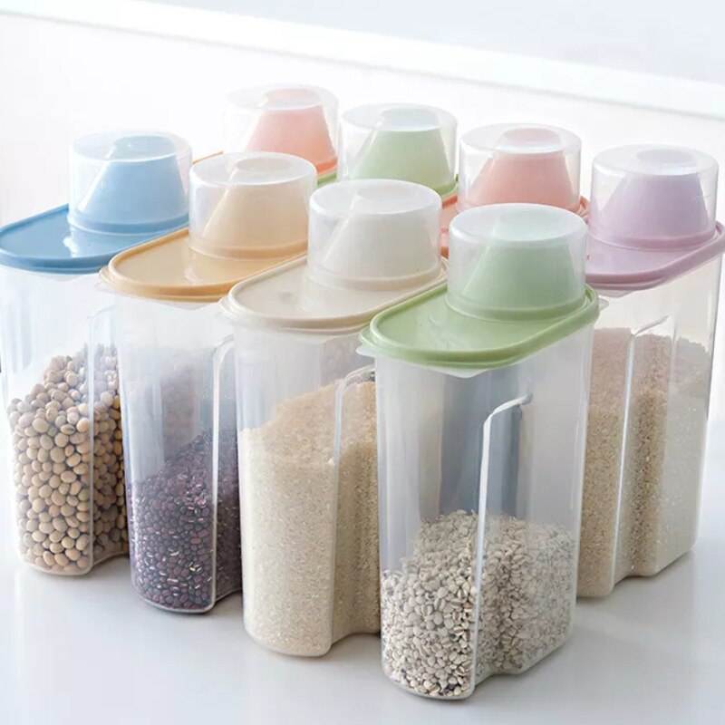 PP food storage box plastic transparent container set with lid kitchen storage bottle jar multigrain jar 1.9L-2.5L: L8
