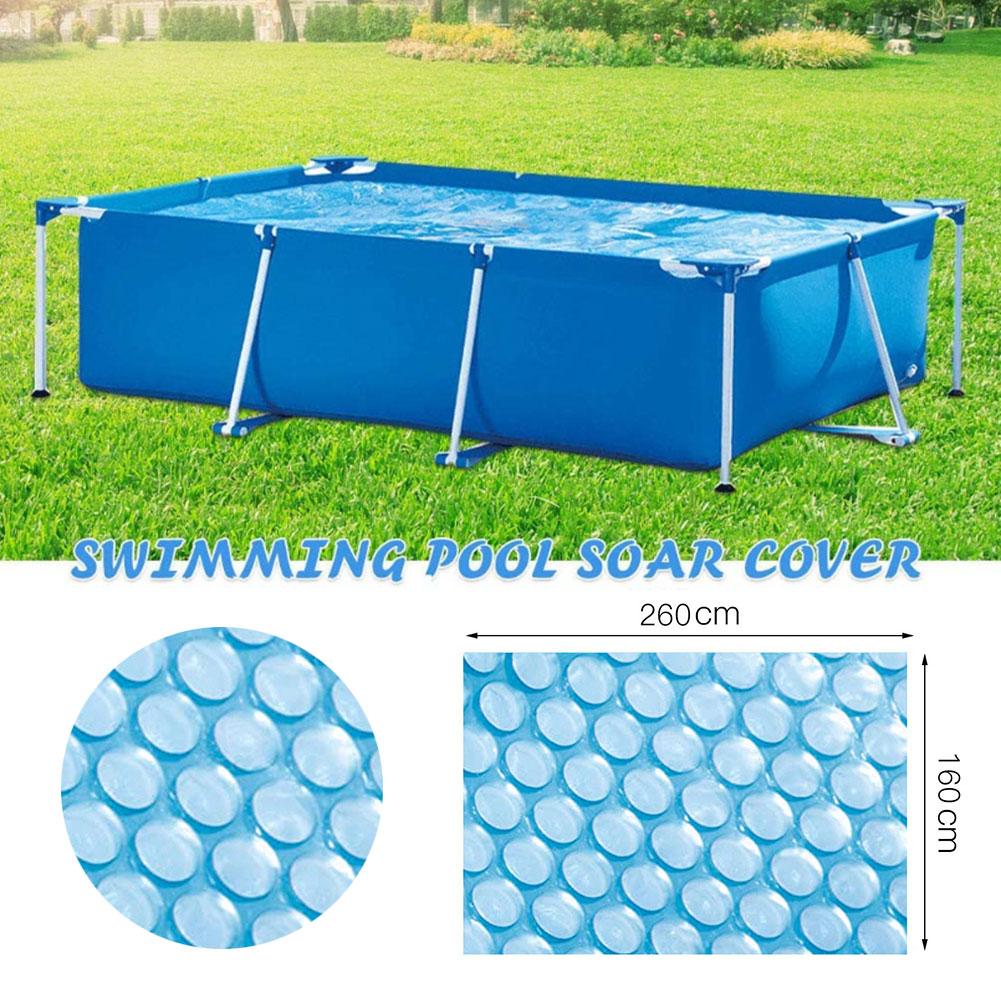 Uima -altaan kansi pyöreät neliömäiset uima -altaat vedenpitävä sateenpitävä pölysuoja pressu uima -altaan tarvikkeet: 260 x 160cm