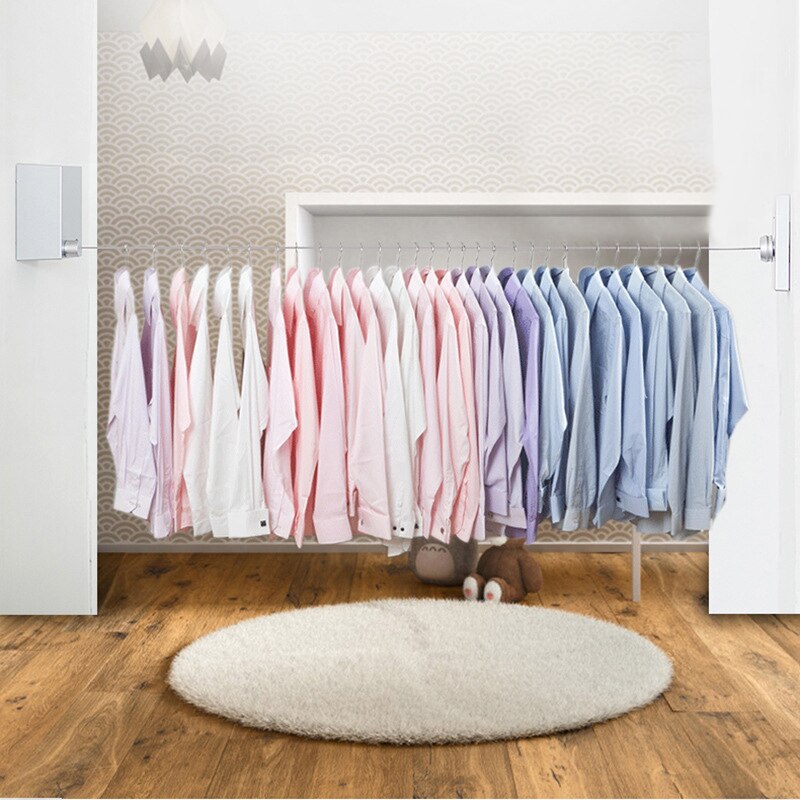 Intrekbare Indoor Kleren Muur Hanger Droogrek Balkon Badkamer Onzichtbare Waslijn