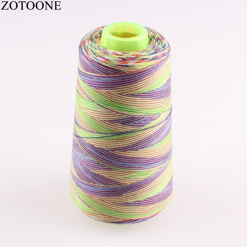 Zotoone 3000y 40s/2 spole 100%  polyester sytråd farverige broderilinjer tråde jeans til syning af lår maskegarn c: Design d