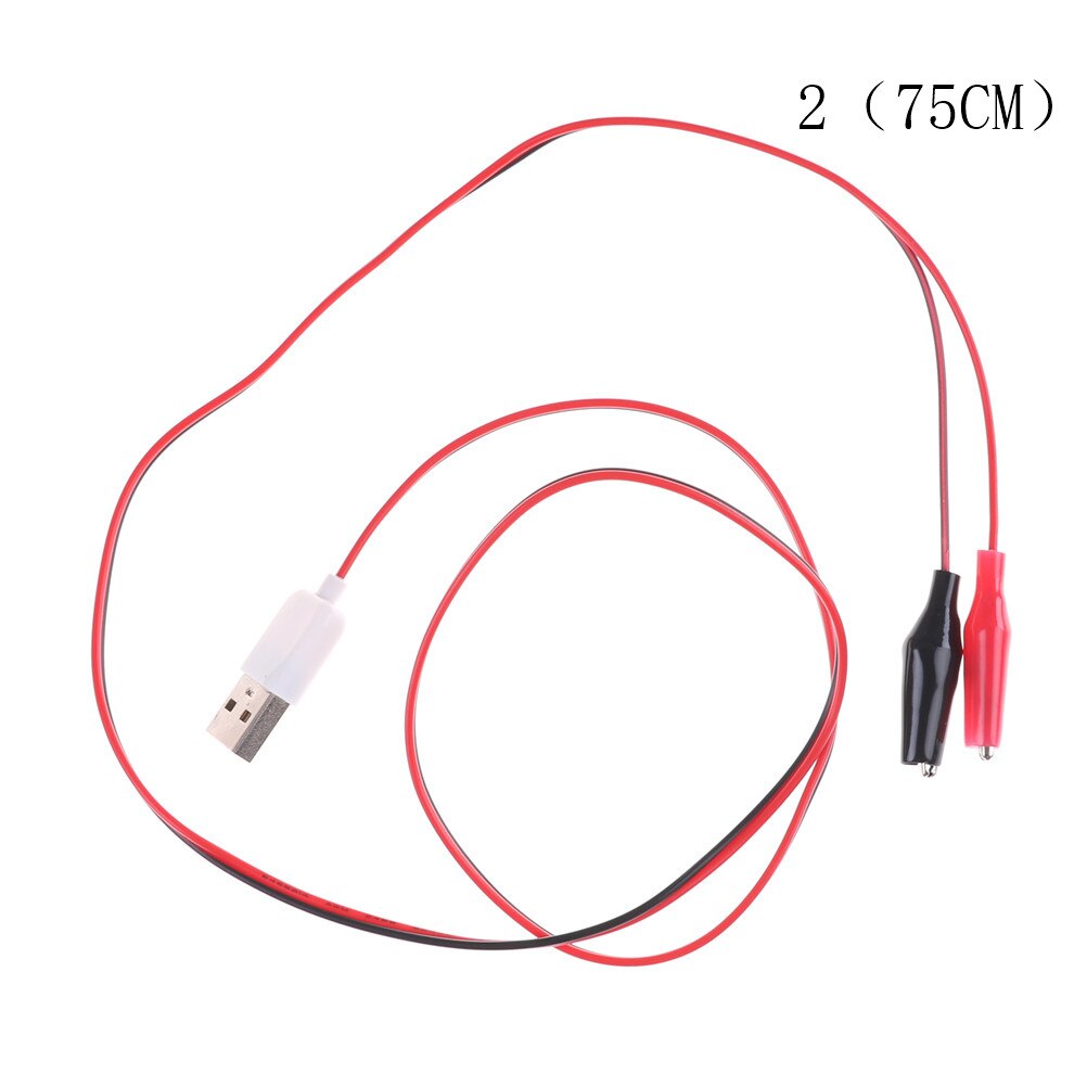 Pinzas de cocodrilo con alambre 50cm/75cm USB macho adaptador de conector de alimentación de prueba de Cable lleva cocodrilo pinza Cocodrilo, pinza de prueba para cobre
