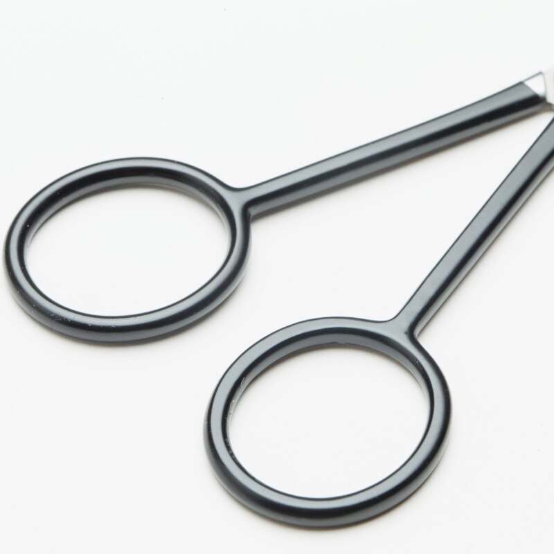 Black Makeup Scissors Stainless Steel Sharp/Tilted Tip With Piano Paint Handle Eyebrow Nose Hair Scissors Face Hair Removal Tool