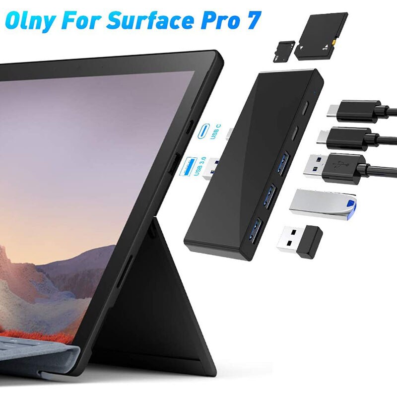 Estación de acoplamiento para Surface Pro 7, USB tipo C, Surface Pro 7 en 1, Hub para Surface Pro 7, accesorios