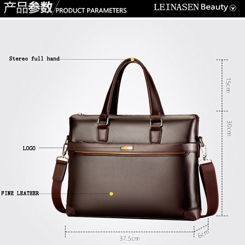 Maleta sacoche homme bolso hombre maletin cuero bolsa masculina läderportfölj laptop advokat porte dokumentväskor för män