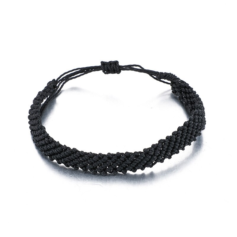Meetvii voksstreng vævet armbånd til kvinder venskab boho håndlavede smarte pigesmykker: J