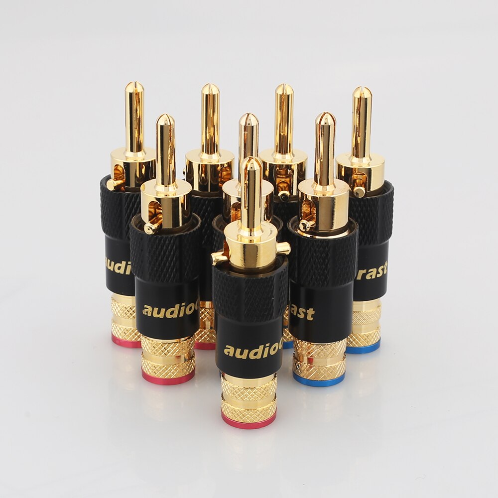 Conector de cable de altavoz, Conector de Banana de , 4 piezas, doble tornillo de bloqueo, cable de altavoz artesanal