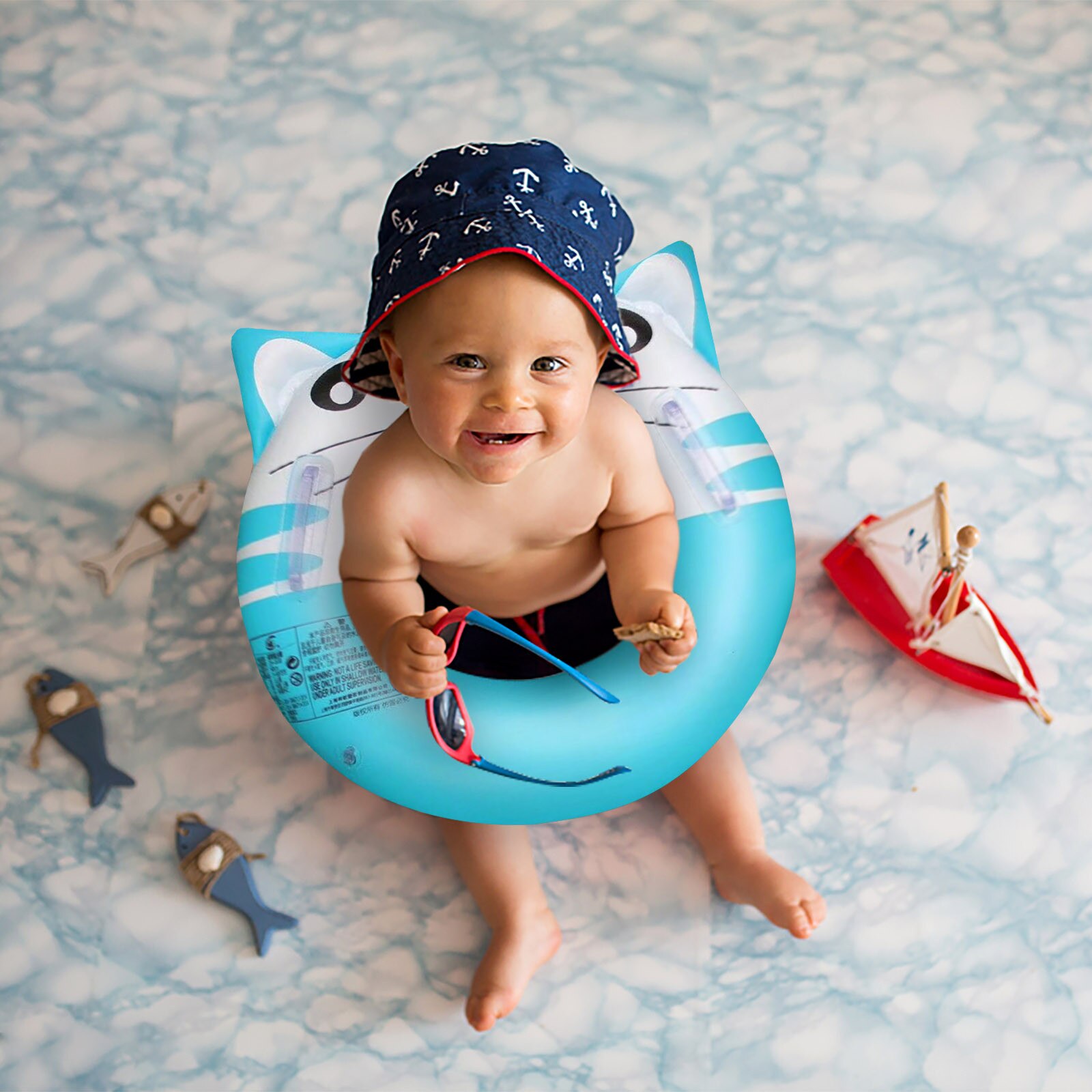 Baby Cirkel Zwemmen Zomer Weggeven Inflator Zwembad Drijft Met Baby Zwemmen Ring Dolfijn Voor Baby Opblaasbare Drijvende Ring