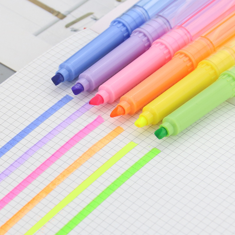 1pcs Multifunctional 6-color Spray Highlighter Can Be Used for Marking and Highlighting Students Stationery