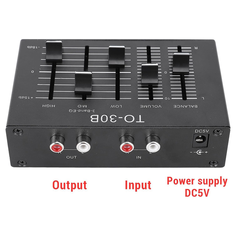3 Band EQ Equalizer Low Noise Volume Control High Medium Low 3 Band Sound Channel Forturntables, Sound Cards,Guitars-Y47A: Default Title