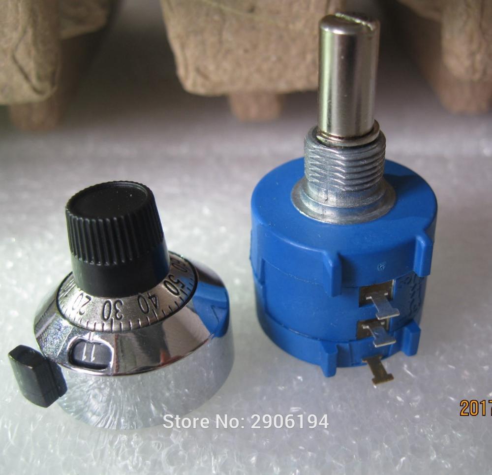 1Pc 10K Ohm 3590S-2-103L Precision Multiturn Potentiometer 10 Ring Adjustable Resistor Turns Counting Dial Rotary Knob