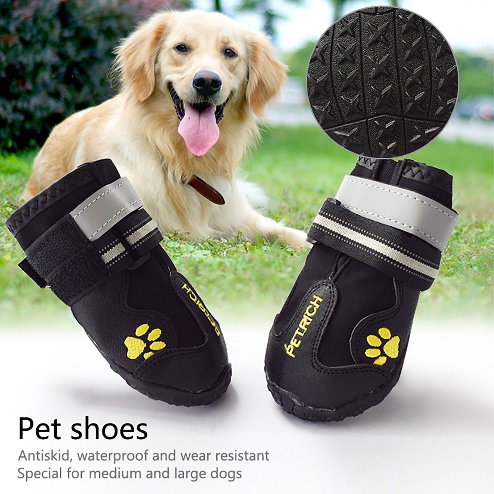 Pet Dog Shoes For Sports Outdoor Wearable For Pets PVC Soles Waterproof Reflective Dog Boots for Small Medium Large Dog accessor