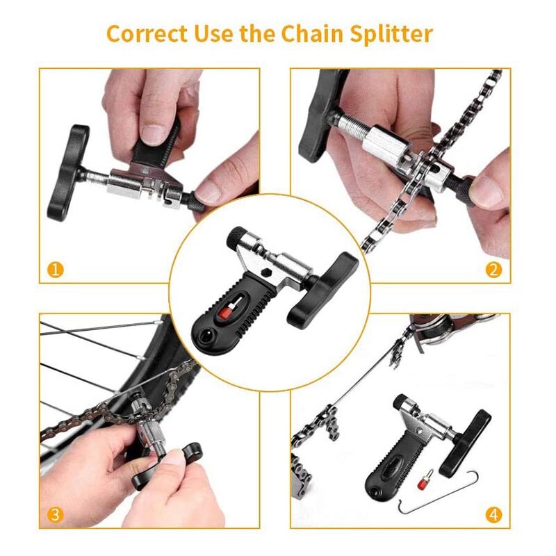 Bicycle Chain Repair Tool Reusable Bicycle Chain Brush Chain Breaker Splitter Cutter Bike Master Link Pliers Remover