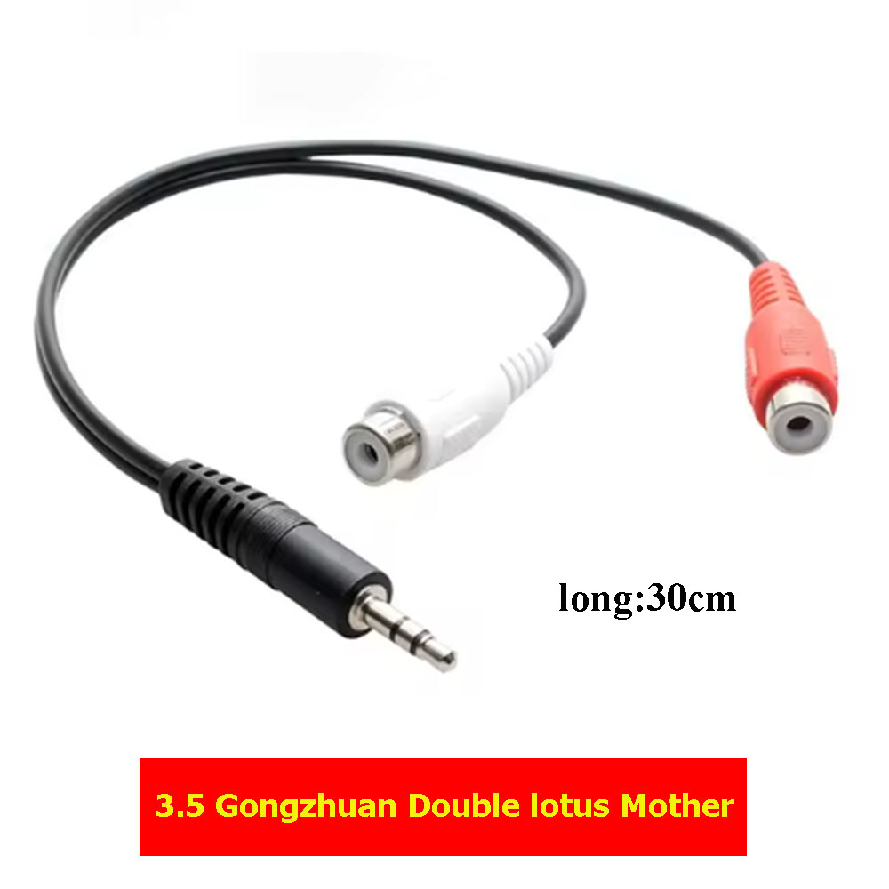 RCA-Kabel, 3,5-mm-Klinkenstecker, Stereo-Audiokabel auf 2 RCA-Buchse, Buchse auf Stecker auf Kopfhörer, AUX-Y-Adapter für DVD-Verstärker: Gold