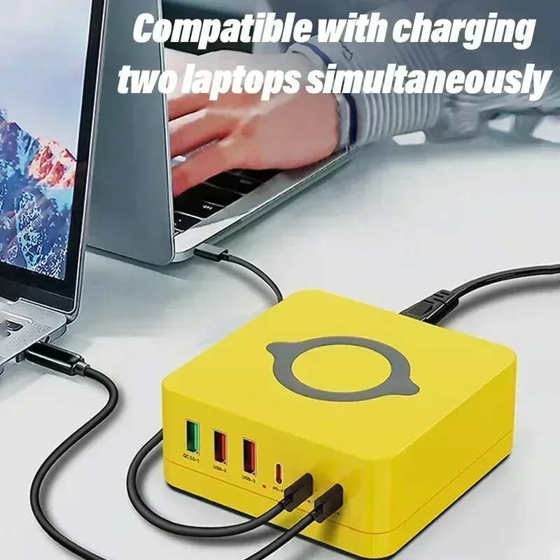 140w gan lader multiport trådløs stasjonær lader usb type  c 100w pps  pd 65w qc hurtigladestasjon for bærbar pc nettbrett telefon
