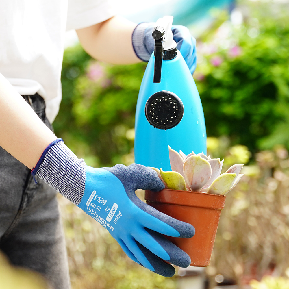 2 Pairs Tuin Yard Outdoor Werk Waterdichte Werkhandschoenen Voor Vrouwen &amp; Mannen Latex Coated Werkhandschoenen Ademende Diy Handschoenen