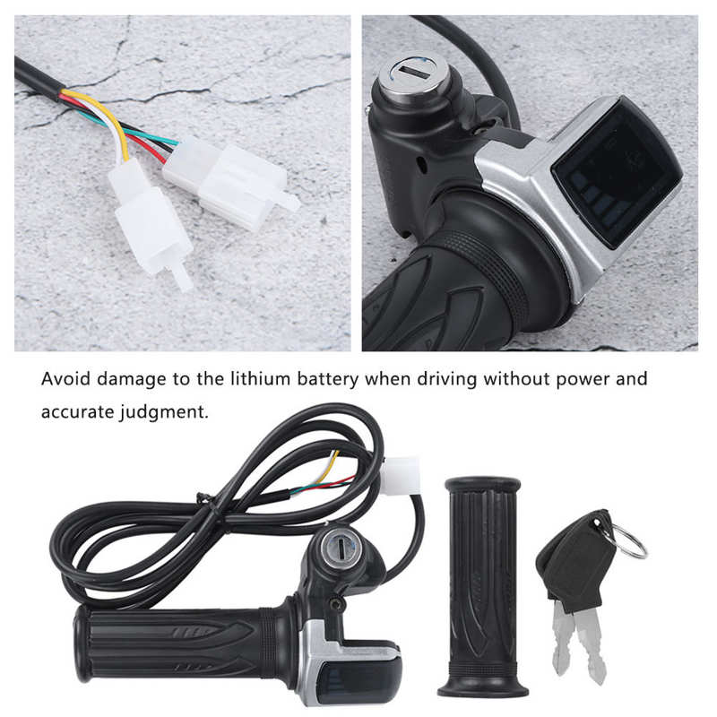 Multifunction Throttle Grip Battery Indicator 36V Tricycles for Electric Bicycles