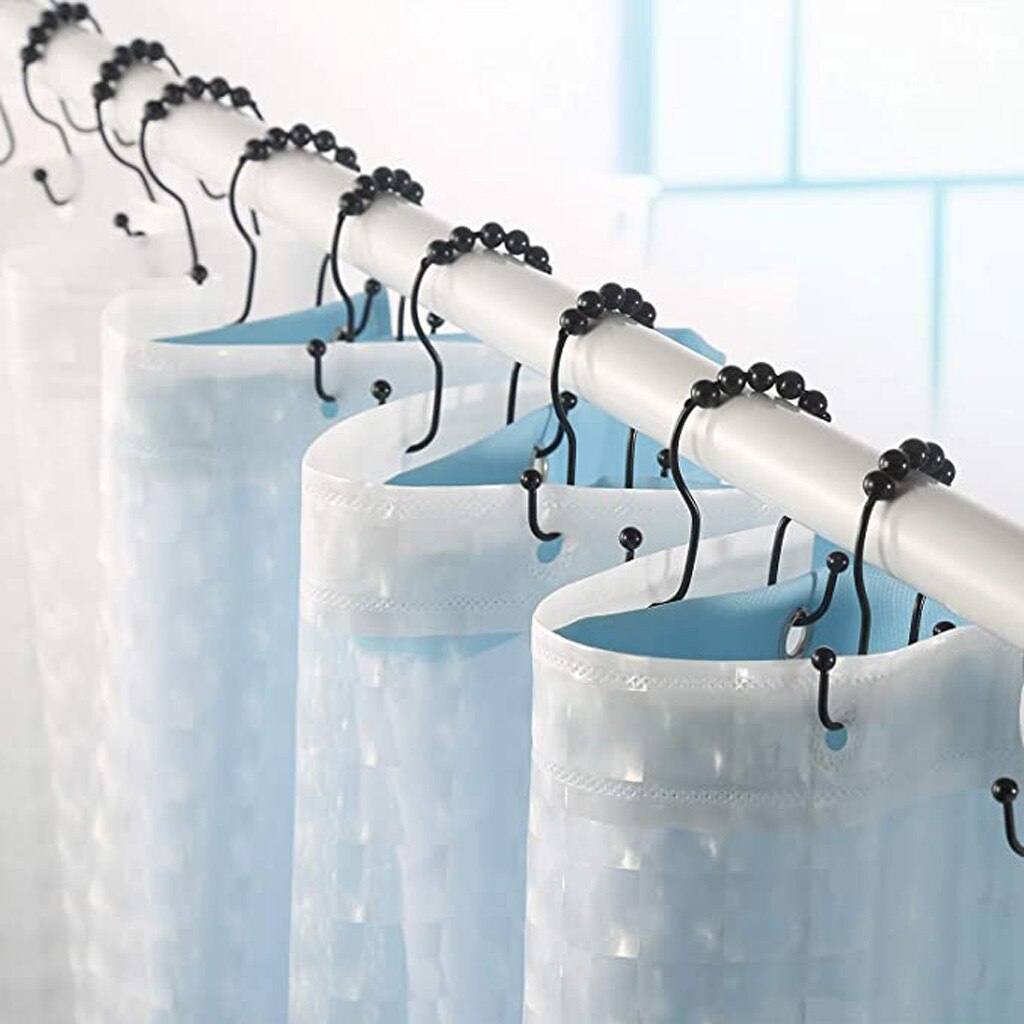 Lot De 14 Anneaux De Rideau De Douche En Plastique Doré - Qualité Supérieure Avec Fermeture à Clic - 4