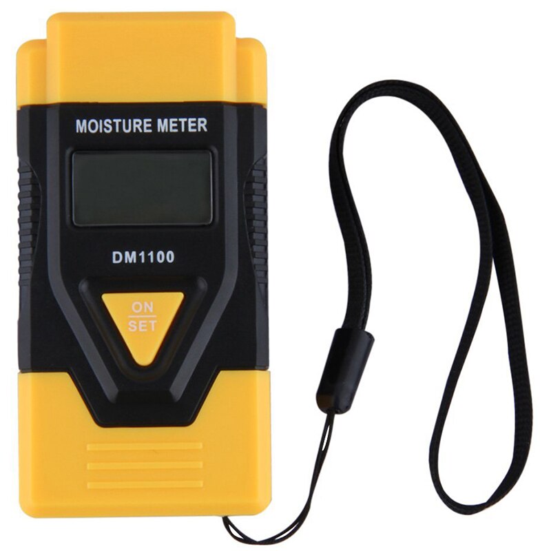 MINI 3 in 1 Wood/ Building material Digital Moisture Meter, Sawn timber, Hardened materials and Ambient temperature (°C/°F) (Yel