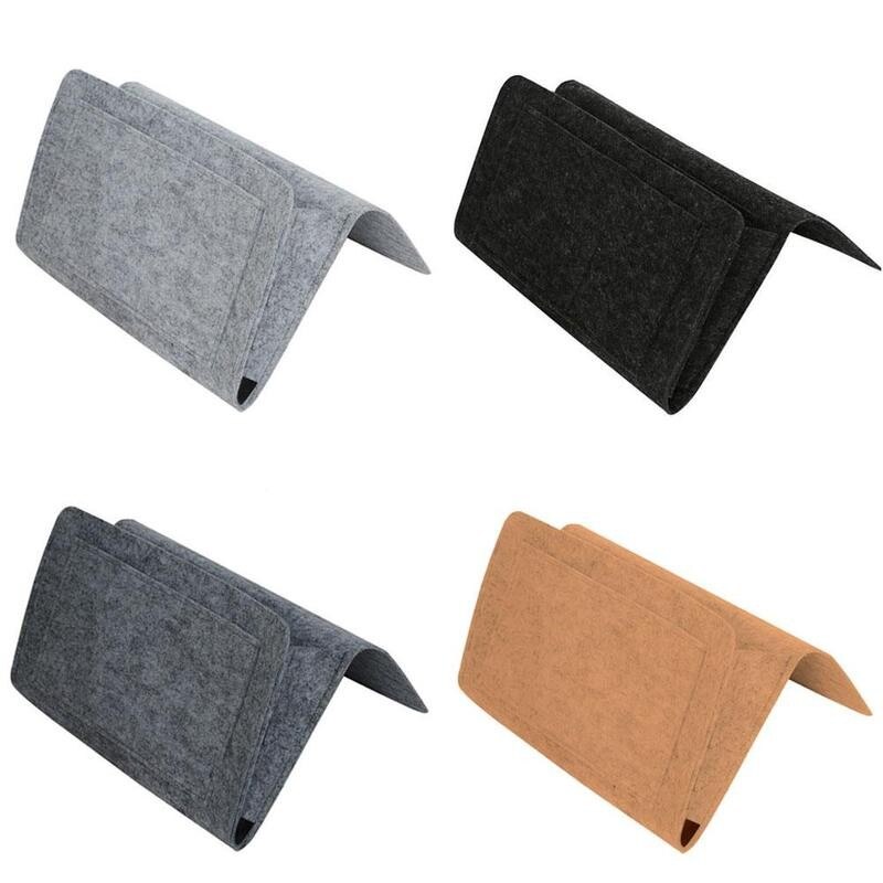 Bed Side Storage Bag Felt Bed Sofa Side Pouch Remote Bedside Organizer Hanging Caddy Holder Pockets Storage Control Bed Pocket